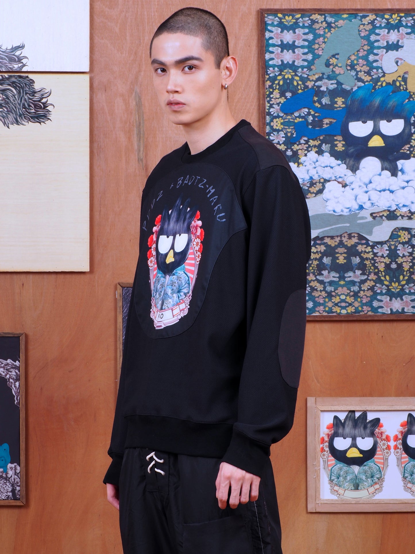PEDZ X BADTZ-MARU BLACK SWEATSHIRT