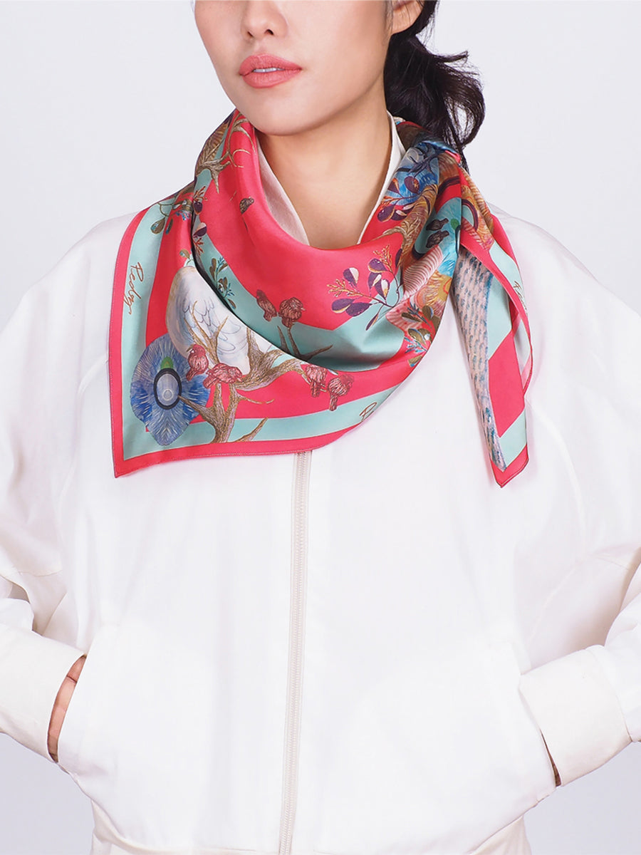 Red Mariez Duck & Blue Moon Scarf