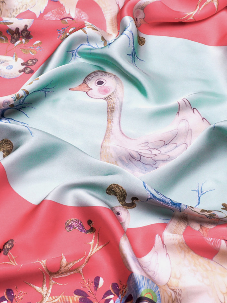 Red Mariez Duck & Blue Moon Scarf