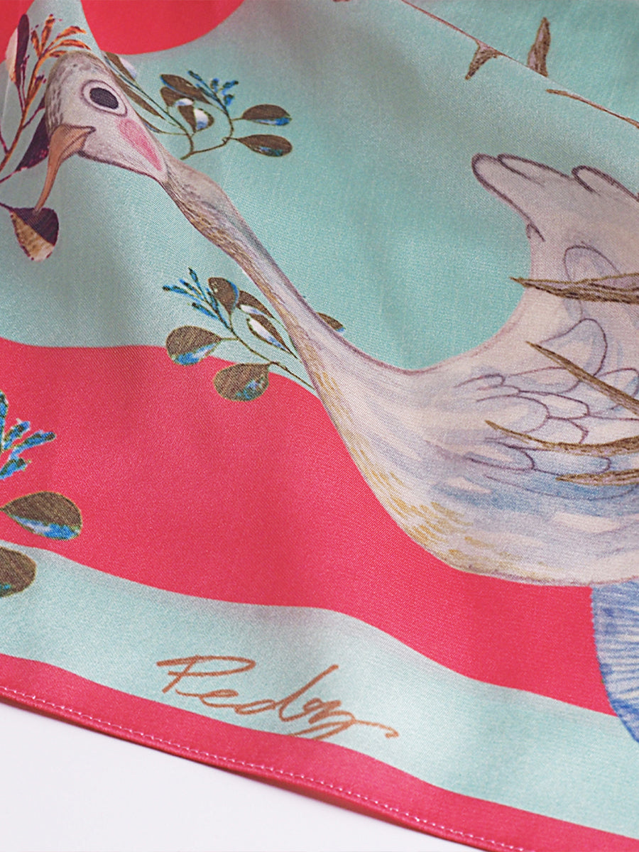 Red Mariez Duck & Blue Moon Scarf