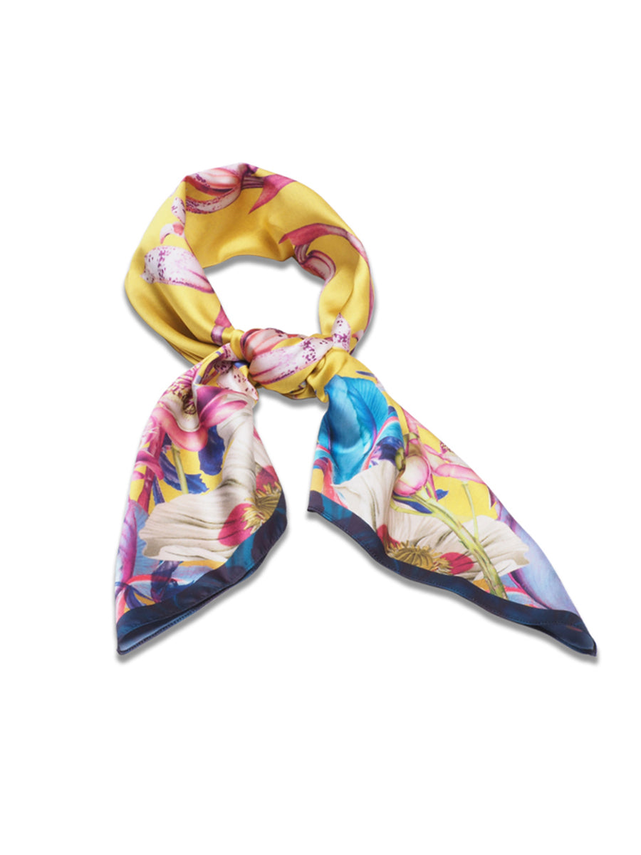 Yellow Shala Flower in Secret Garden Scarf