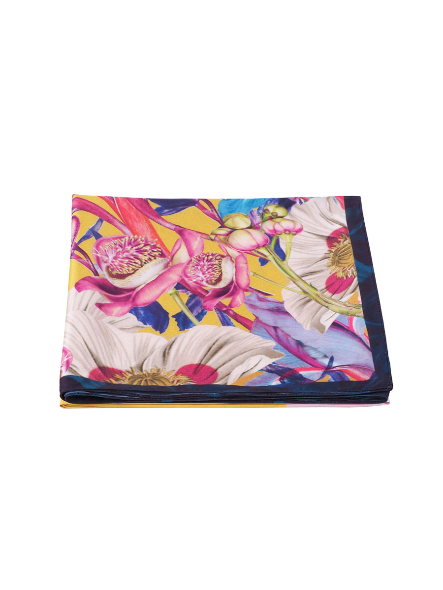 Yellow Shala Flower in Secret Garden Scarf