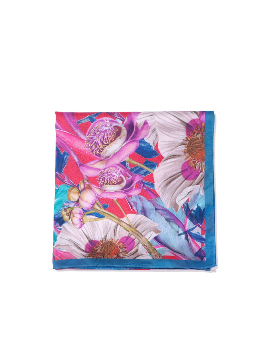 Red Shala Flower in Secret Garden Scarf