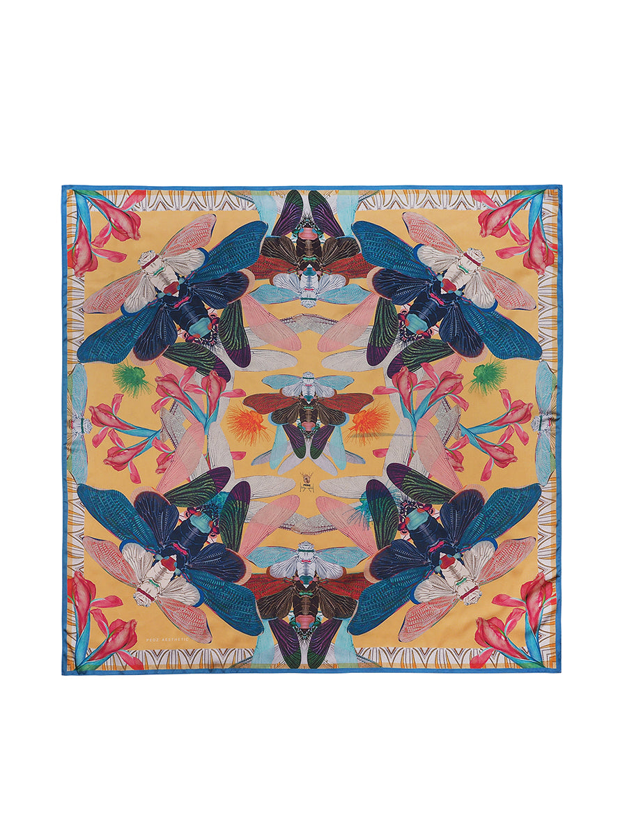 Yellow Bee in Secret Garden Scarf