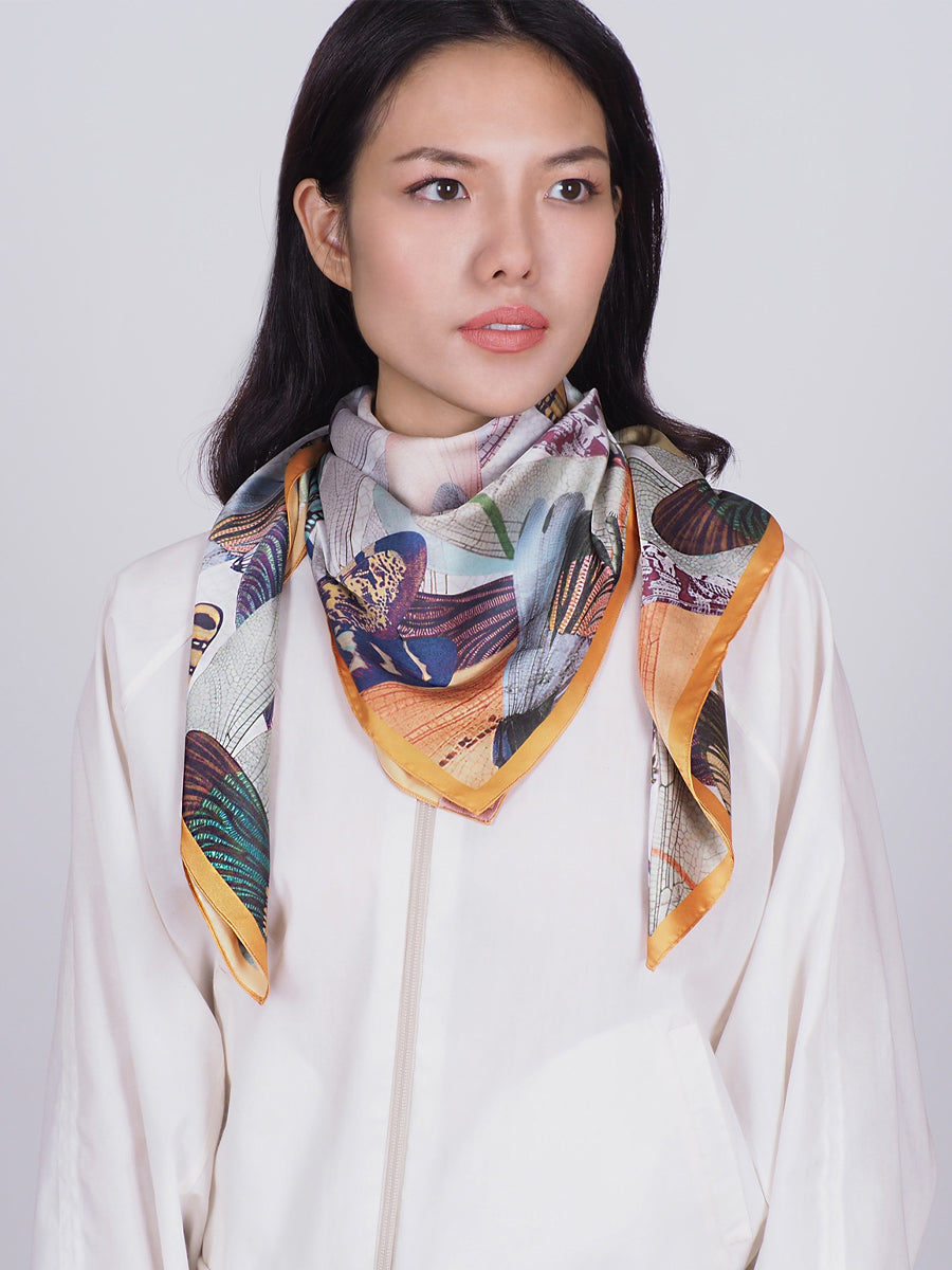 Orange Dragonfly Wings Scarf