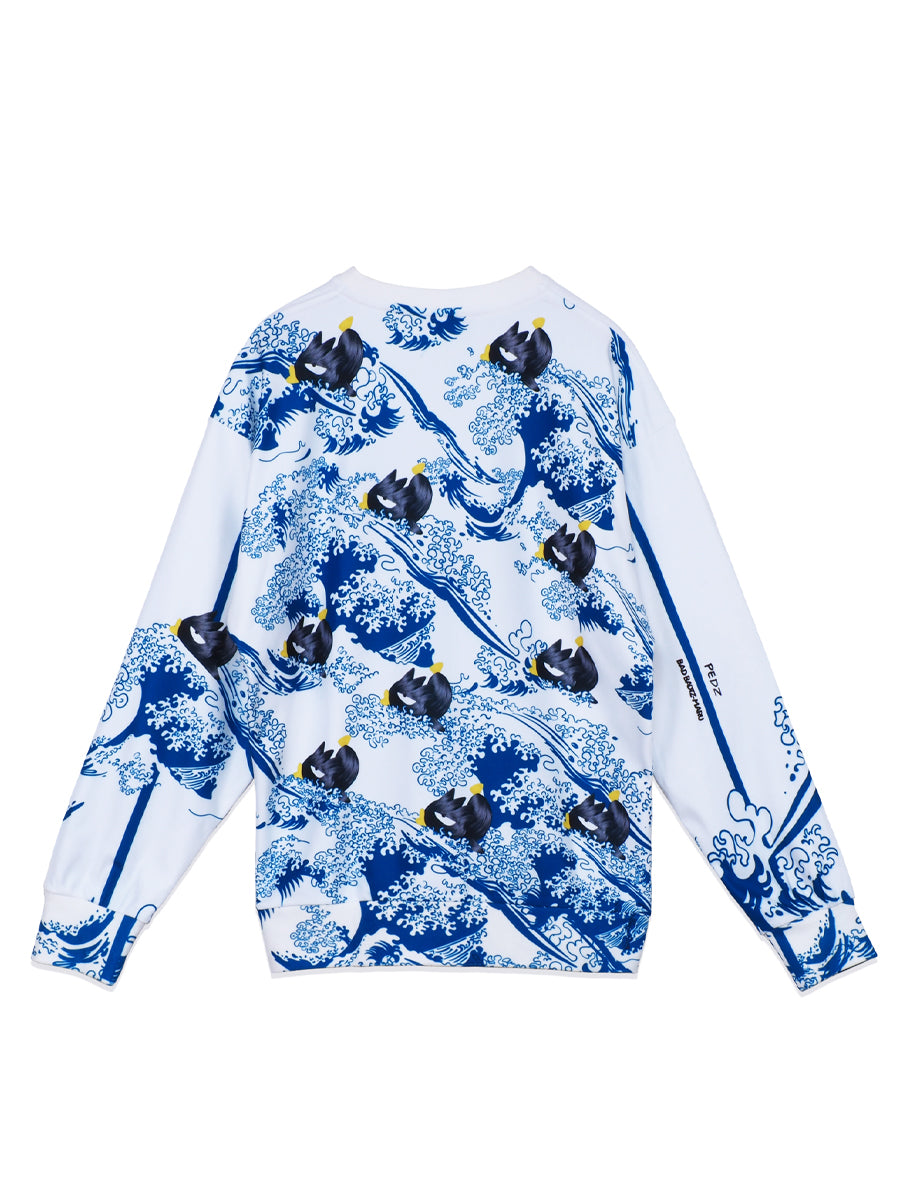 WHITE  THE GREAT WAVE SWEATSHIRT