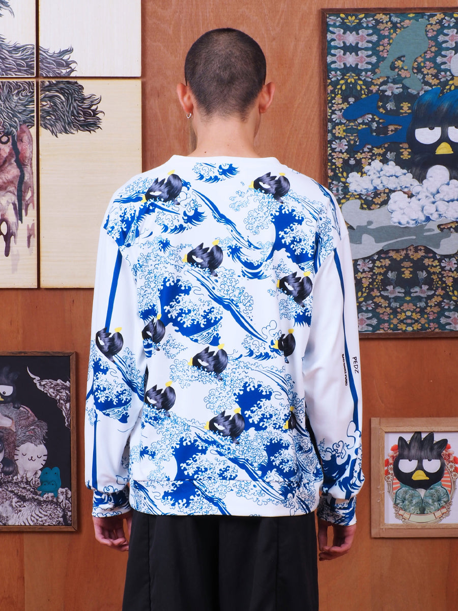WHITE  THE GREAT WAVE SWEATSHIRT