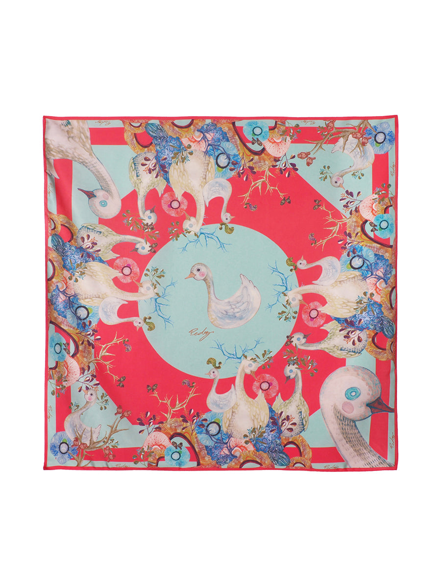 ผ้าพันคอ Red Mariez Duck & Blue Moon