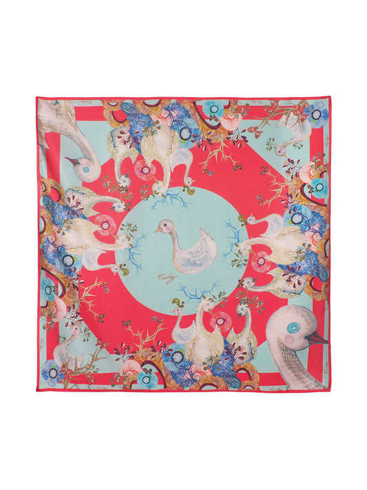 ผ้าพันคอ Red Mariez Duck & Blue Moon
